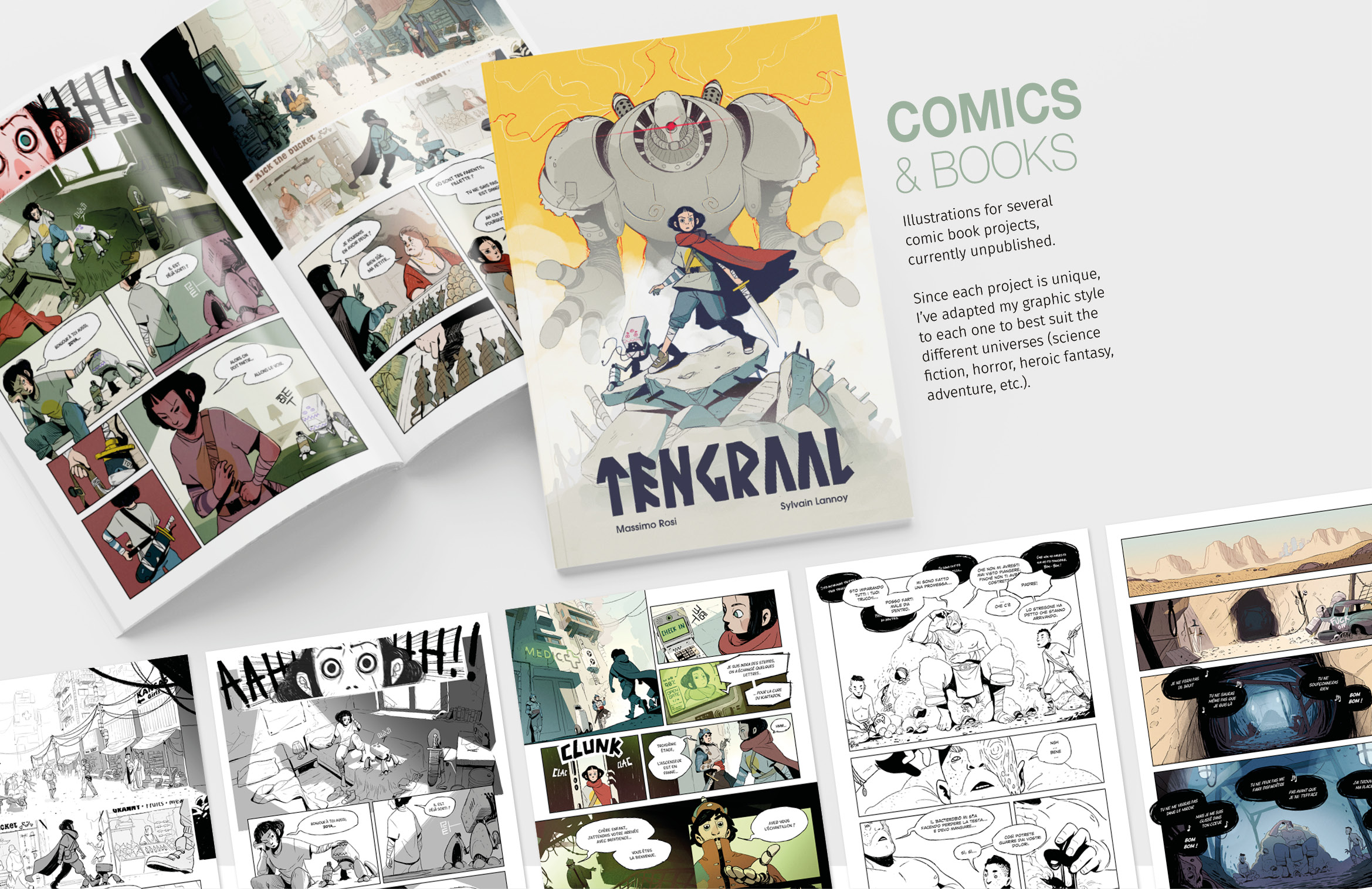 illustration Exploration visuelle des univers de bandes dessinées inédites